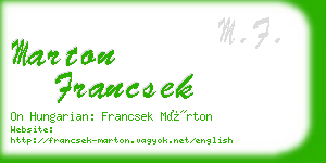 marton francsek business card